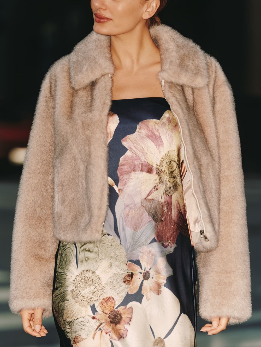 Anthropologie Faux Fur Crop Jacket by Maeve